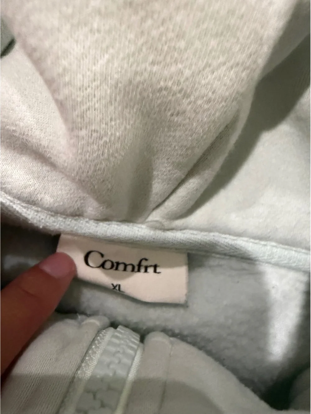 Comfrt Kids XL Full Zip Hoodie Light Sage Green — Fits Women’s XS